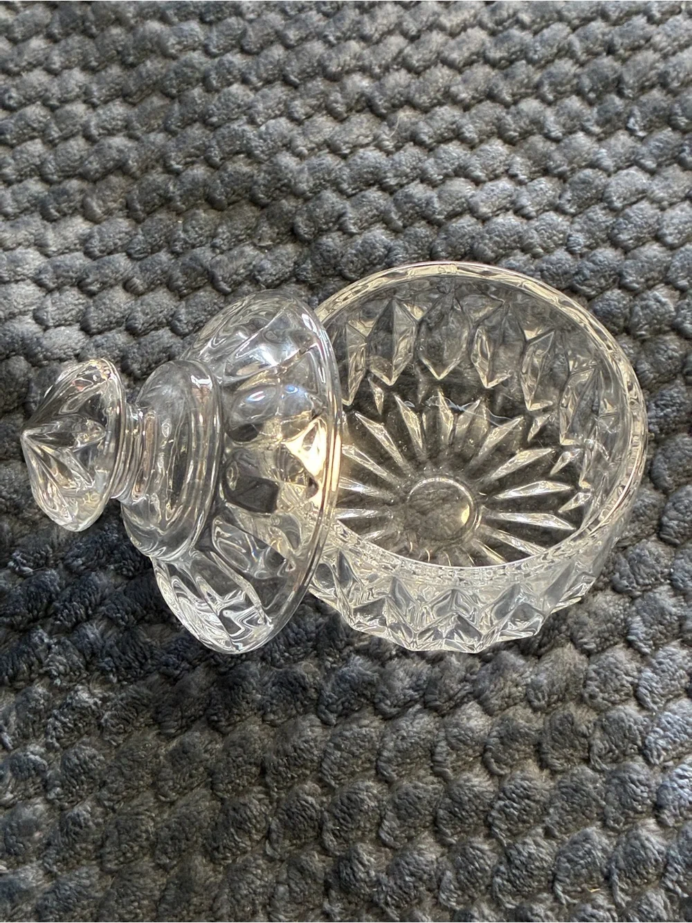Clear Glass Sugar Bowl with Decorative Lid - Houseware